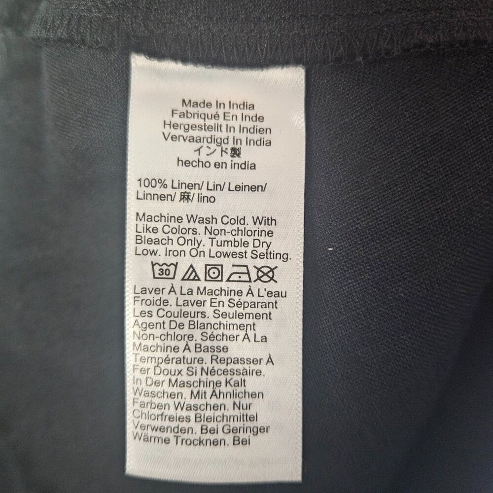 2025 J.Crew Linen Maxi Skirt Black Pull-On Side Slit Emo Beach Vacation Nights M - Picture 4 of 7